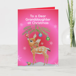Personalized Little Girls Christmas Greeting Card Kort