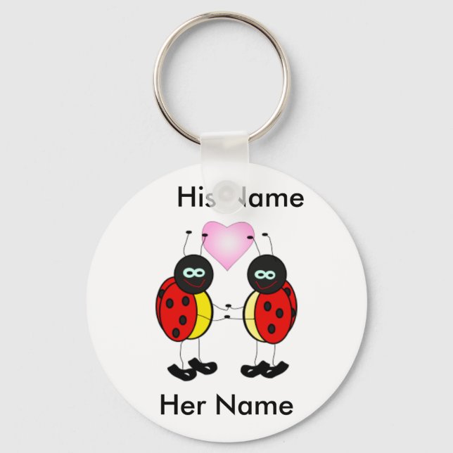 Personalized love bugs key chain nyckelring (Framsida)