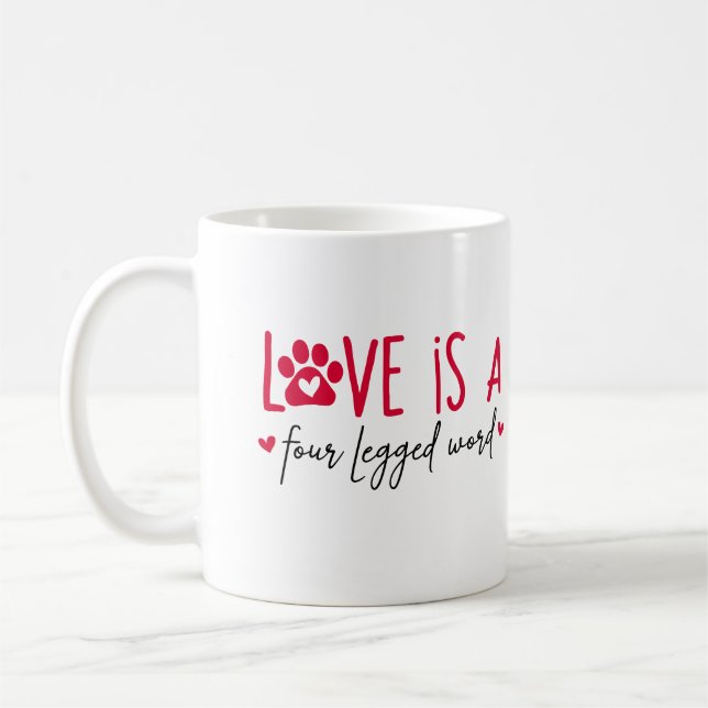 Personalized Love is a Four Legged Word Photo Kaffemugg (Vänster)