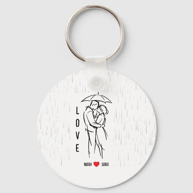 Personalized Love Keychain – Custom Names Romantic Nyckelring (Framsida)