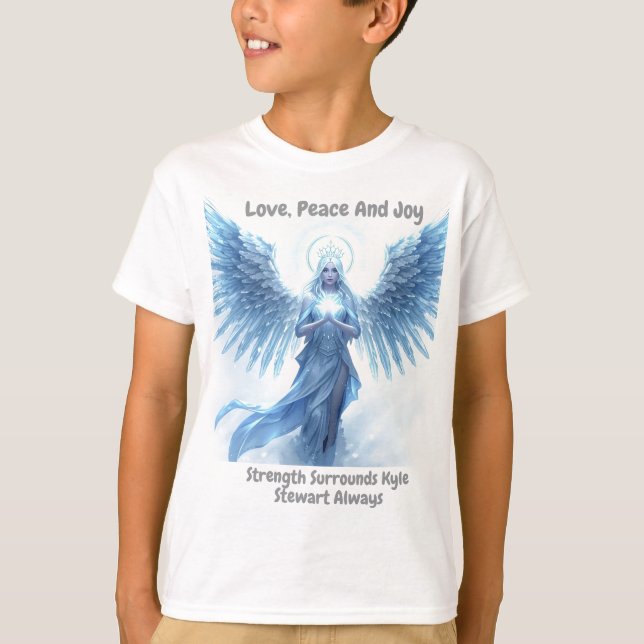 Personalized Love, Peace and Joy Winter Halo  T Shirt (Framsida)