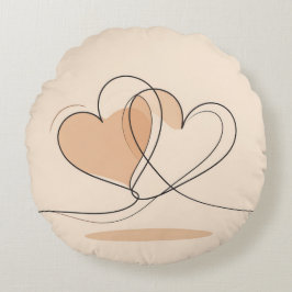 Personalized Love Throw Pillow – Romantic Hearts Rund Kudde