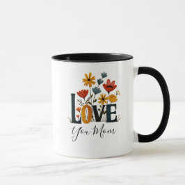 Personalized Love You Mom Floral  Mugg