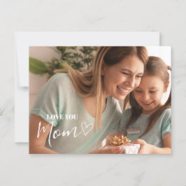 Personalized Love You Mom Photo Vykort