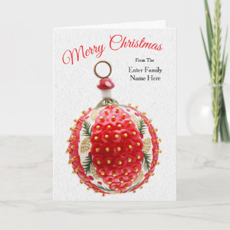 Personalized Lucky Mushroom Christmas Card Helgkort
