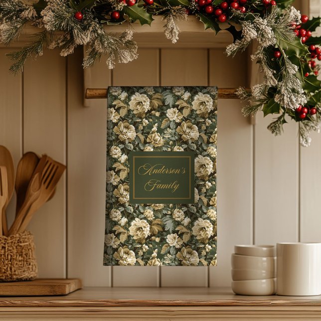 Personalized Lux Pastel Botanical Towel Kitchen Kökshandduk (Personalized Lux Pastel Botanical Towel Kitchen)