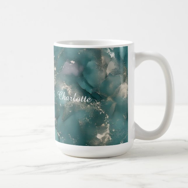 Personalized Luxury Marble Pattern Custom Name  Kaffemugg (Höger)
