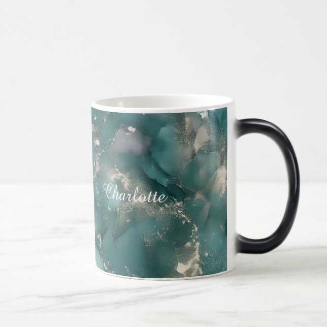 Personalized Luxury Marble Pattern Custom Name  Magisk Mugg (Höger)