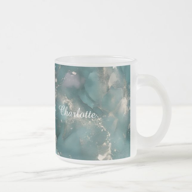 Personalized Luxury Marble Pattern Custom Name Mug Frostad Glasmugg (Höger)