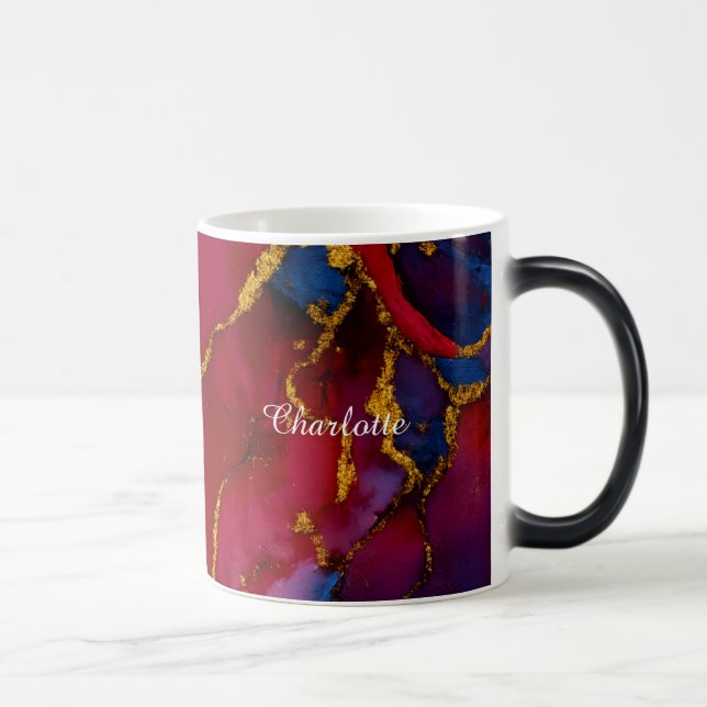 Personalized Luxury Marble Pattern Custom Name Mug Magisk Mugg (Höger)
