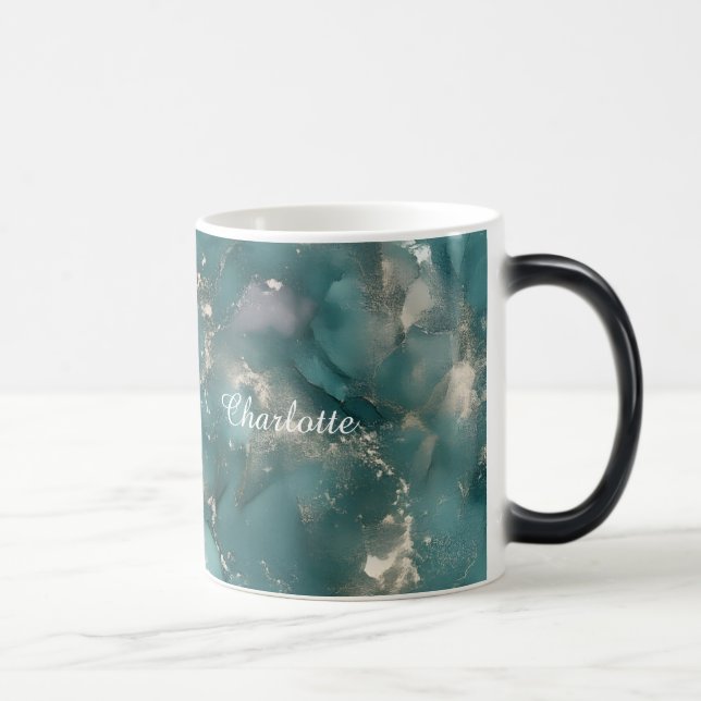 Personalized Luxury Marble Pattern Custom Name Mug Magisk Mugg (Höger)