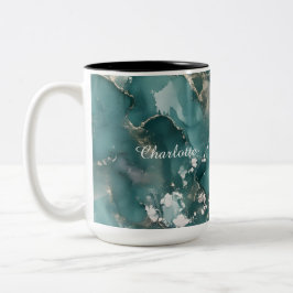 Personalized Luxury Marble Pattern Custom Name Två-Tonad Mugg