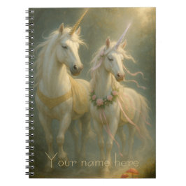 Personalized Magestic Unicorns forest sunrise Anteckningsbok