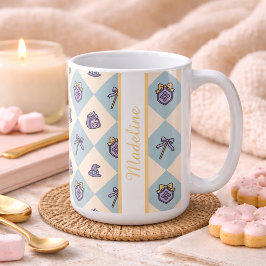 Personalized Magic Academy Wizard School Blue Kaffemugg