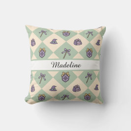 Personalized Magical Girl Name Green Witch Wizard Kudde