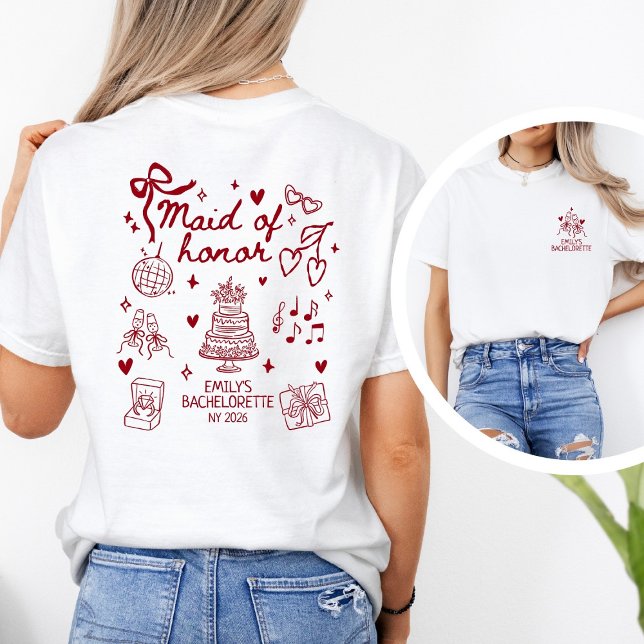 Personalized Maid of Honor Champagne Toast T Shirt (Skapare uppladdad)