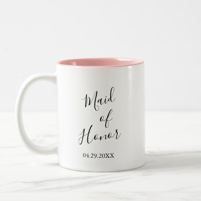 Personalized Maid of Honor Två-Tonad Mugg (Vänster)