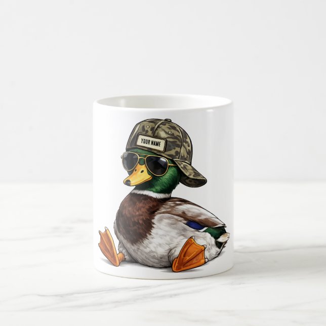 Personalized Mallard Duck — Funny Valentine’s Day  Kaffemugg (Center)