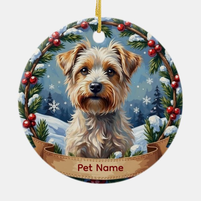 Personalized Maltese Christmas Julgransprydnad Keramik (Baksidan)