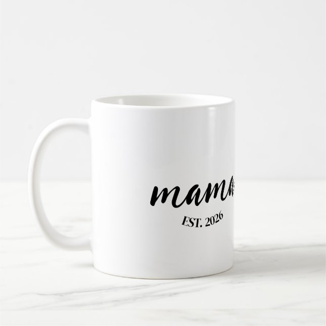 Personalized Mama Est Year Custom Gift For Mommy Kaffemugg (Vänster)