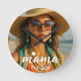 Personalized Mama Est Year Custom Gift For Mommy Rund Klocka