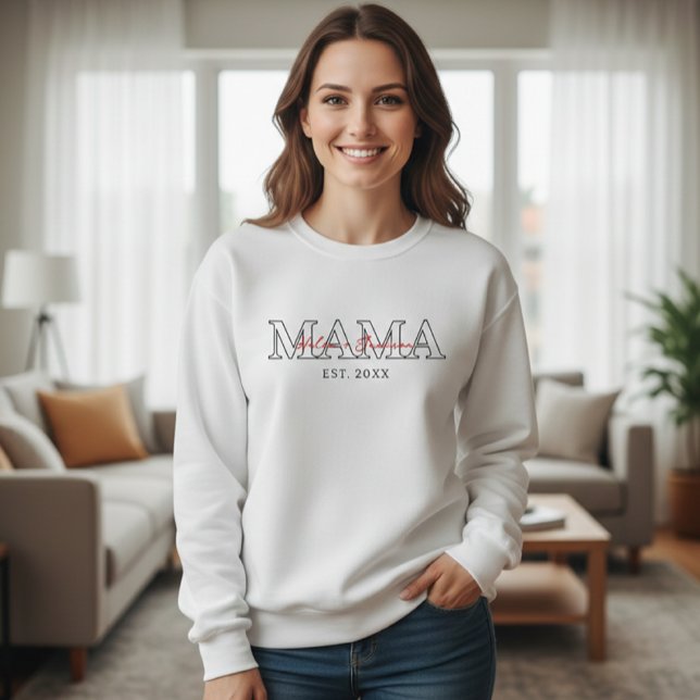 Personalized Mama Hoodie with Name and Year T Shirt (Skapare uppladdad)