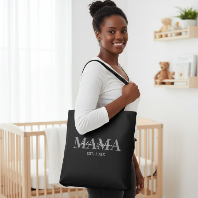 Personalized Mama Tote Bag with Name and Year Tygkasse (Skapare uppladdad)