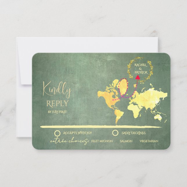 Personalized Map of Love Journey Wedding OSA Kort (Framsida)
