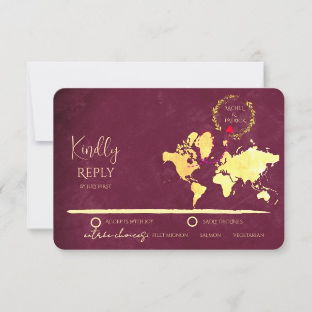Personalized Map of Love Journey Wedding OSA Kort (Framsida)