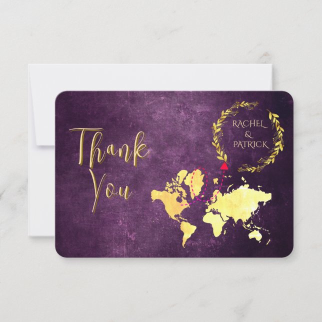 Personalized Map of Love Journey Wedding Tack Kort (Framsida)