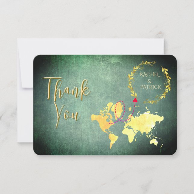 Personalized Map of Love Journey Wedding Tack Kort (Framsida)