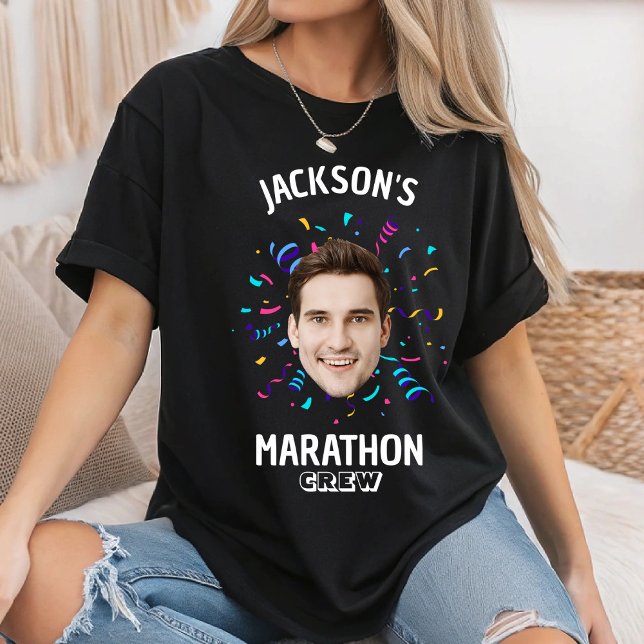 Personalized Marathon Crew Custom Face Runner Team T Shirt (Skapare uppladdad)