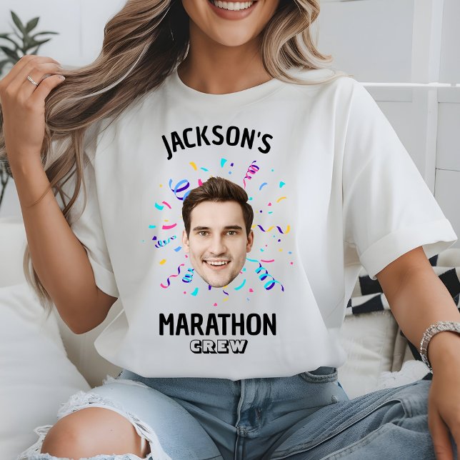 Personalized Marathon Crew Custom Face Runner Team T Shirt (Skapare uppladdad)