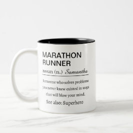 Personalized Marathon Runner Definition Två-Tonad Mugg