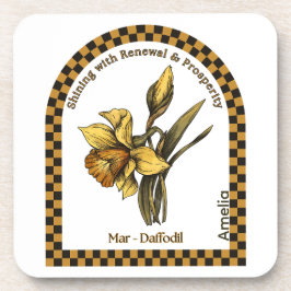 Personalized March Birth Month Flower Coaster Underlägg