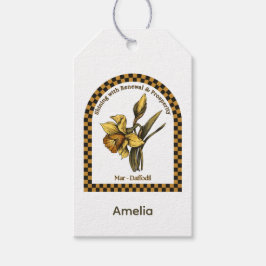Personalized March Birth Month Flower Presentetikett