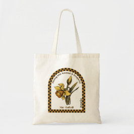 Personalized March Birth Month Flower Tote Bag Tygkasse
