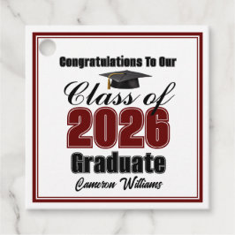 Personalized Maroon Class of 2026 Graduation Party Gåvor Etiketter