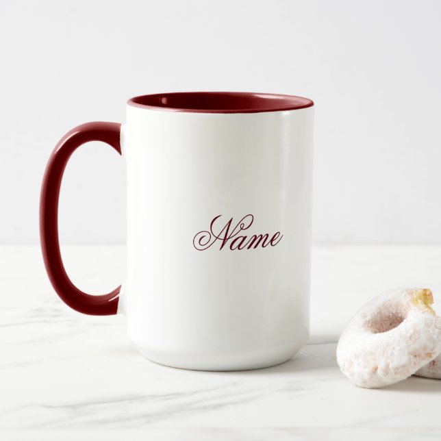 Personalized Maroon Combo Mug With Custom Name Mugg (Med munk)