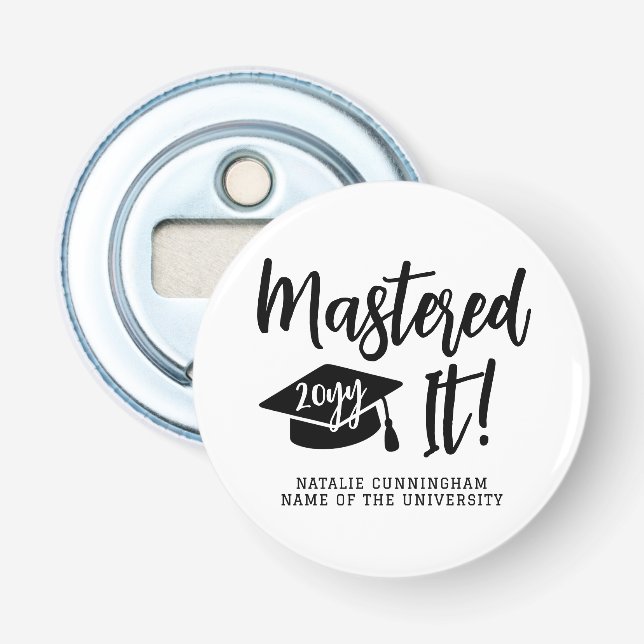 Personalized Masters Degree Graduation Mastered It Flasköppnare (Framsidan)