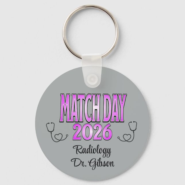 Personalized Match Day Medical Residency Specialty Nyckelring (Framsida)