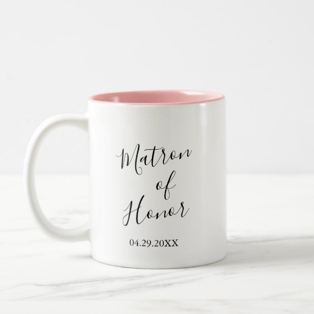 Personalized Matron of Honor Två-Tonad Mugg (Vänster)