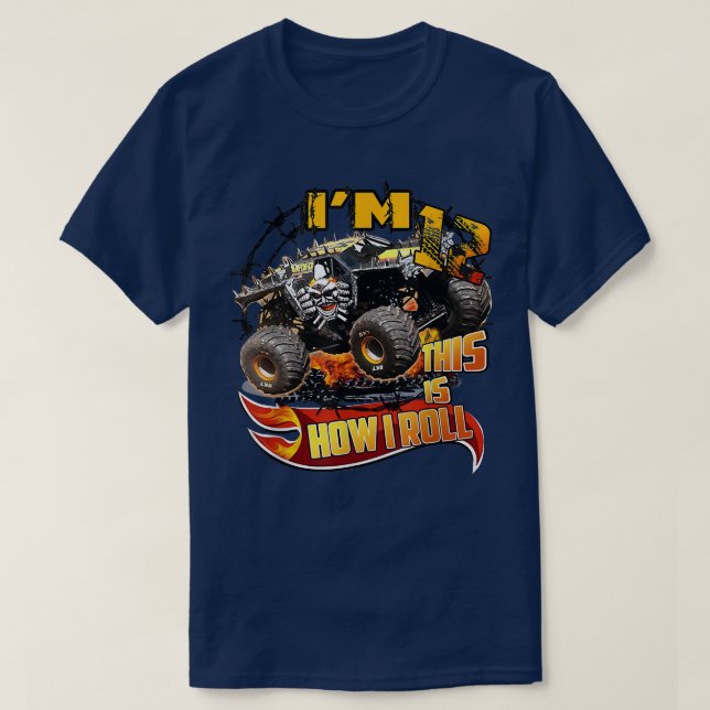 Personalized Max D Monster Truck Birthday  T Shirt (Design framsida)