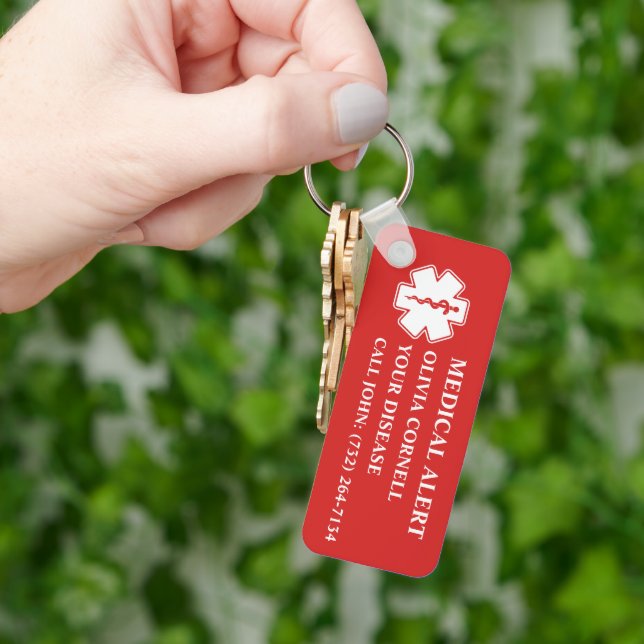 Personalized Medical Alert Medical Information ID Nyckelring (Hand)