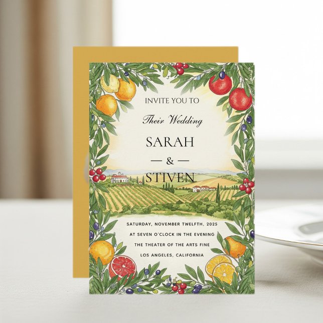 Personalized Mediterranean Wedding Invitation Inbjudningar (Skapare uppladdad)