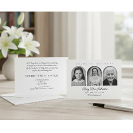 Personalized memorial photos invitation inbjudningar