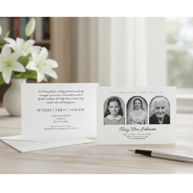 Personalized memorial photos invitation inbjudningar (Skapare uppladdad)