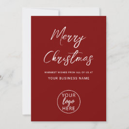 Personalized Merry Christmas Company Logo Julkort
