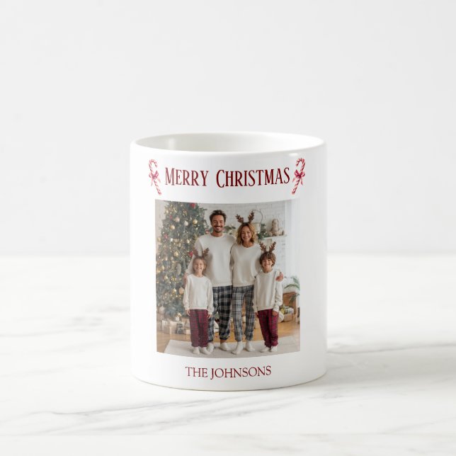 Personalized Merry Christmas Family Photo Mug  Kaffemugg (Center)