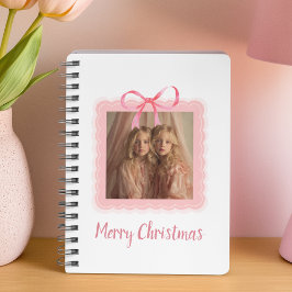 Personalized Merry Christmas Family Photo Notebook Anteckningsbok